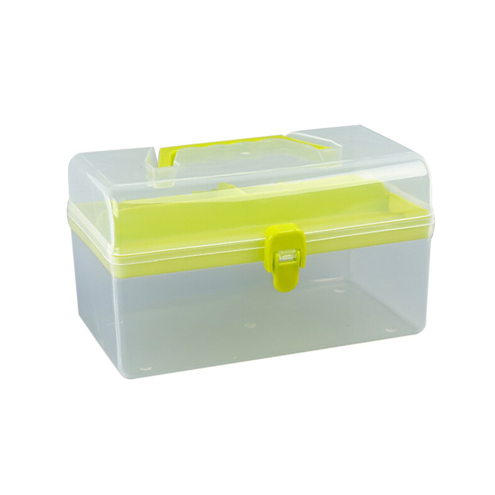 Clear Plastic Multipurpose Portable Handled Organizer Storage Box Home Organization Supplies: Yellow