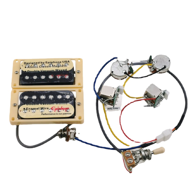 Pastillas Humbucker estándar LP 4C con arnés de cableado Push Pull para , pastillas de guitarra: Rojo