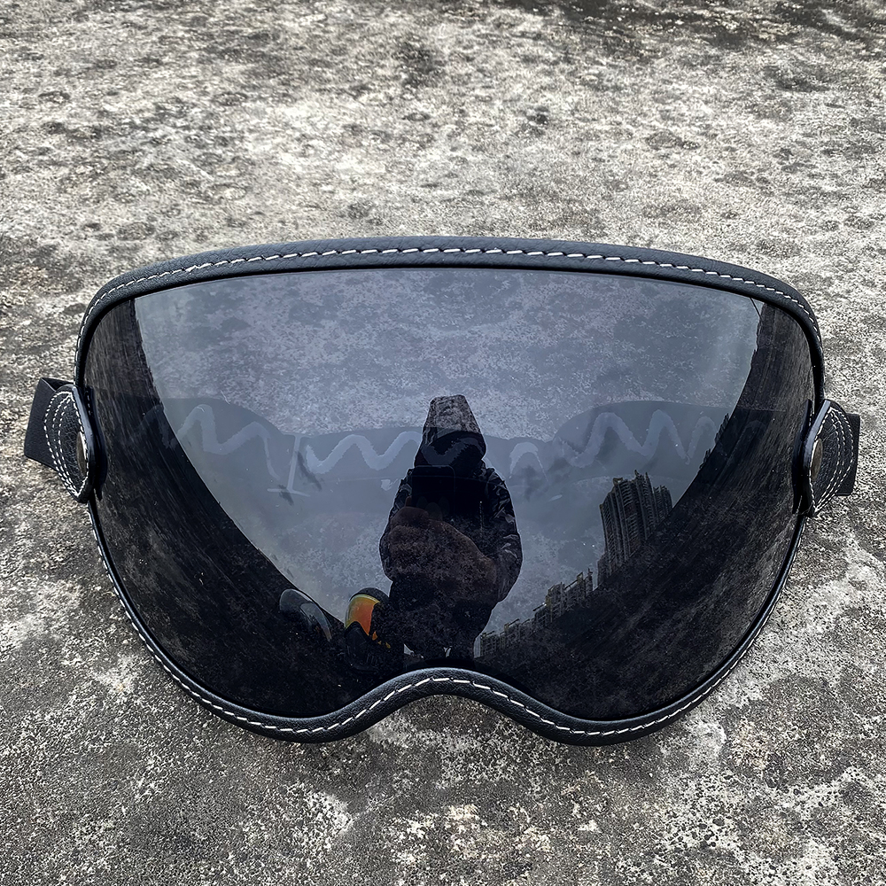 Lente de visera de burbuja para casco de motocicleta, accesorio de gran tamaño compatible con SHOEI EX Zero MOTO3 BULL: Negro