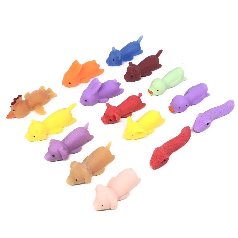 5pcs Novelty Gags & Practical Joke Toys Funny Laugh Rubber sea animal Stretchy Flying Turkey Finger Sticky Random Color