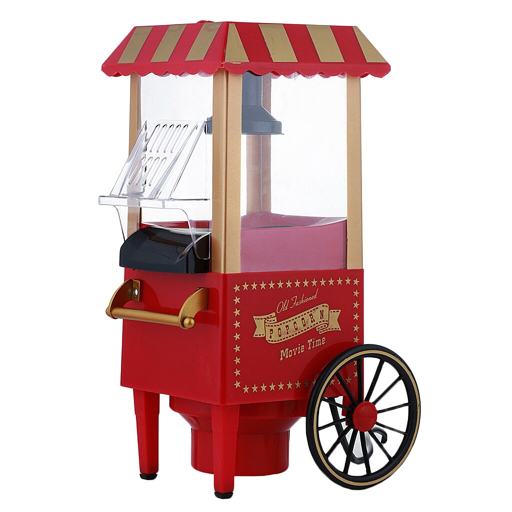 Old Movie Time Small Red Popcorn Cart Machine For Family Children