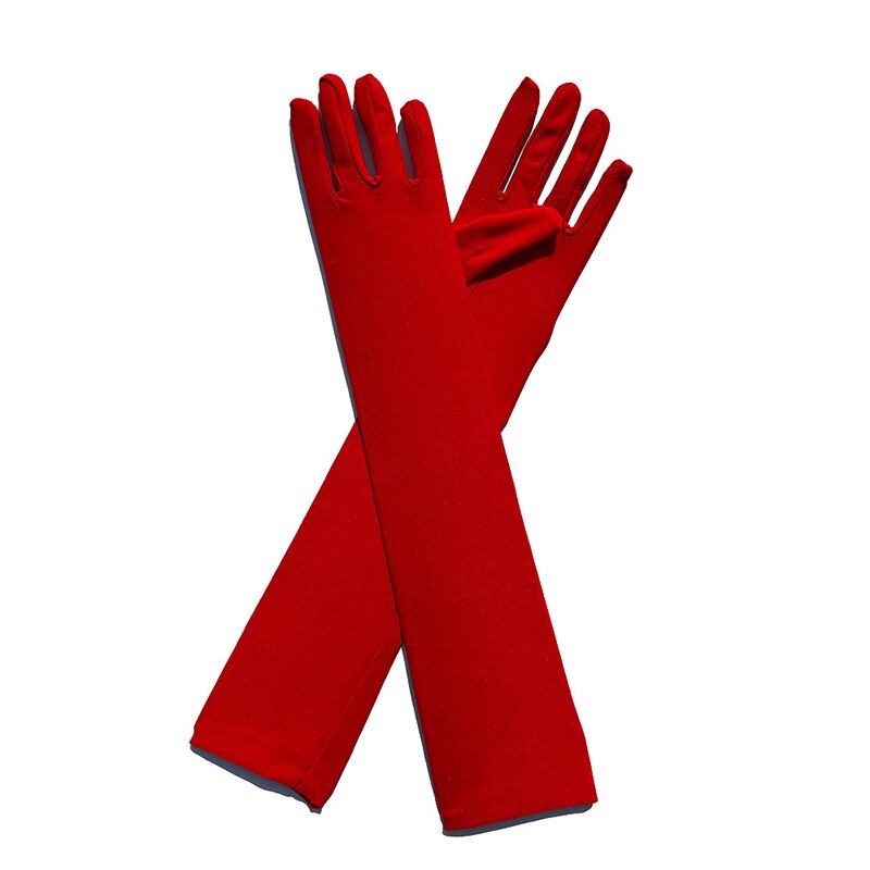 Klassische Erwachsene Schwarz Weiß verrotten Grün Oper/Ellenbogen/Handgelenk strecken Satin- Finger Lange Handschuhe Frauen Klappe Handschuhe Passenden kostüm