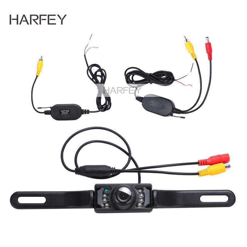 Harfey universele draadloze achteruitrijcamera voor auto's, beste 2.4g waterdichte, waterdichte achteruitrijcamera met nachtzicht
