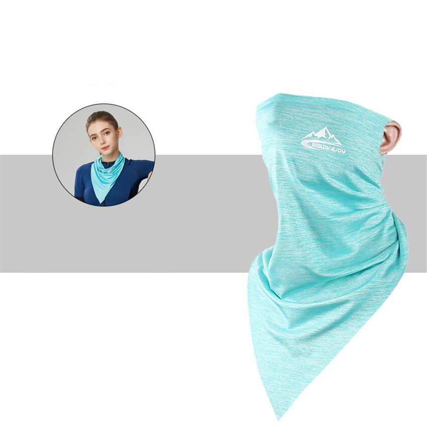 Summer Men Scarf Ice Silk Anti-sweat Headwear Outdoor Cool Sun-proof Face Mask Elastic Wind-proof Anti-UV Bandana Fast: Light Blue Scarf