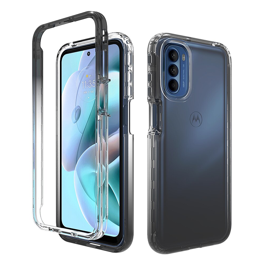 For Motorola Moto G31 G41 G51 G71 5G Case Rugged Armor Hard Plastic Soft TPU Transparent Acrylic Shockproof Back Cover Fundas: For Moto G51 5G / Black