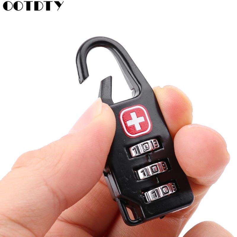 Swiss Cross Symbol Combination Safe Code Mini Padlock Luggage Travel Number Lock