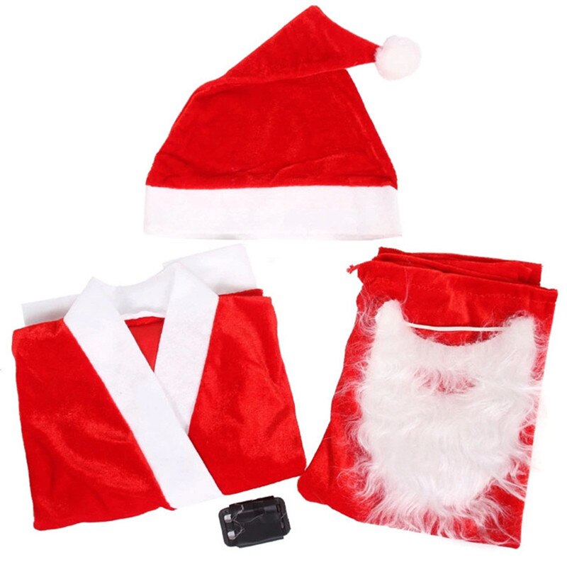 Jul män och kvinnor jultomten kostym prinsessklänningar skägg pojkar kläder set med hatt barn röda barn kläder outfits