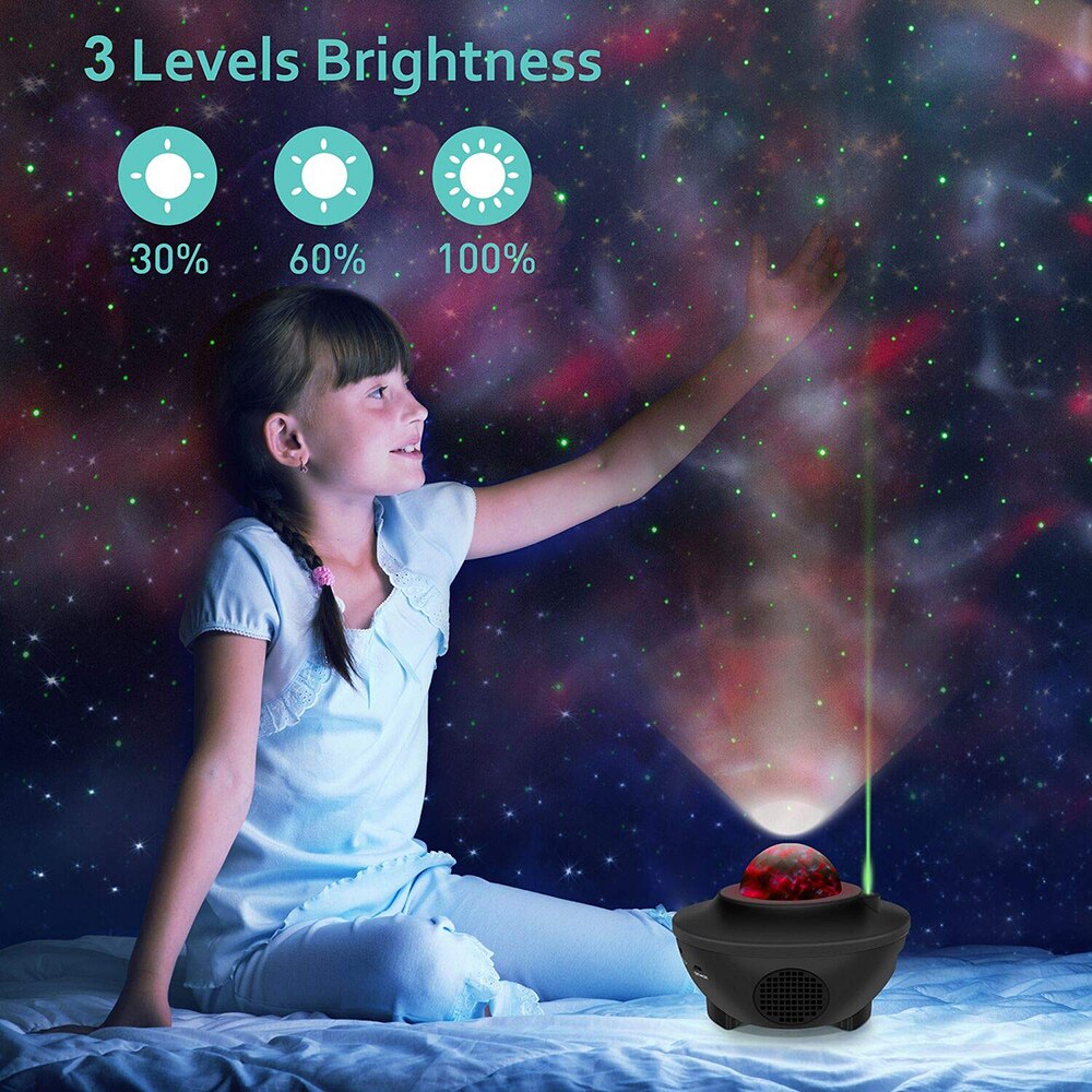 Usb led-ster nachtlampje muziek sterrenwatergolf led-projectorlicht bluetooth-projector geluidgeactiveerd projectorlicht decoratie