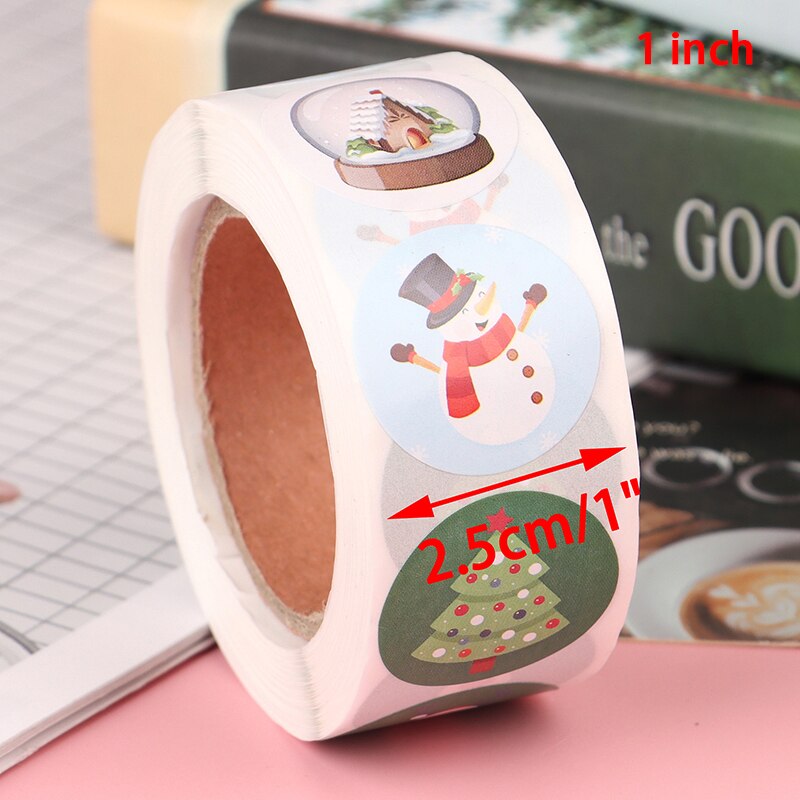 500Pcs Sticker/roll Merry Christmas Happy Holidays Stickers Cards Package Seal Labels: 1