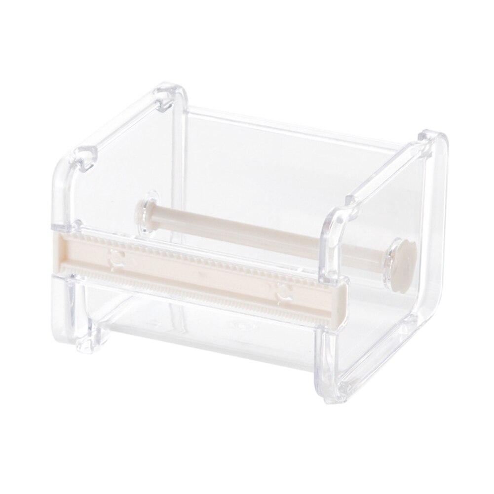 Boîte de rangement, papeterie de bureau, support ruban adhésif mallette de rangement a fonction de découpe: Beige