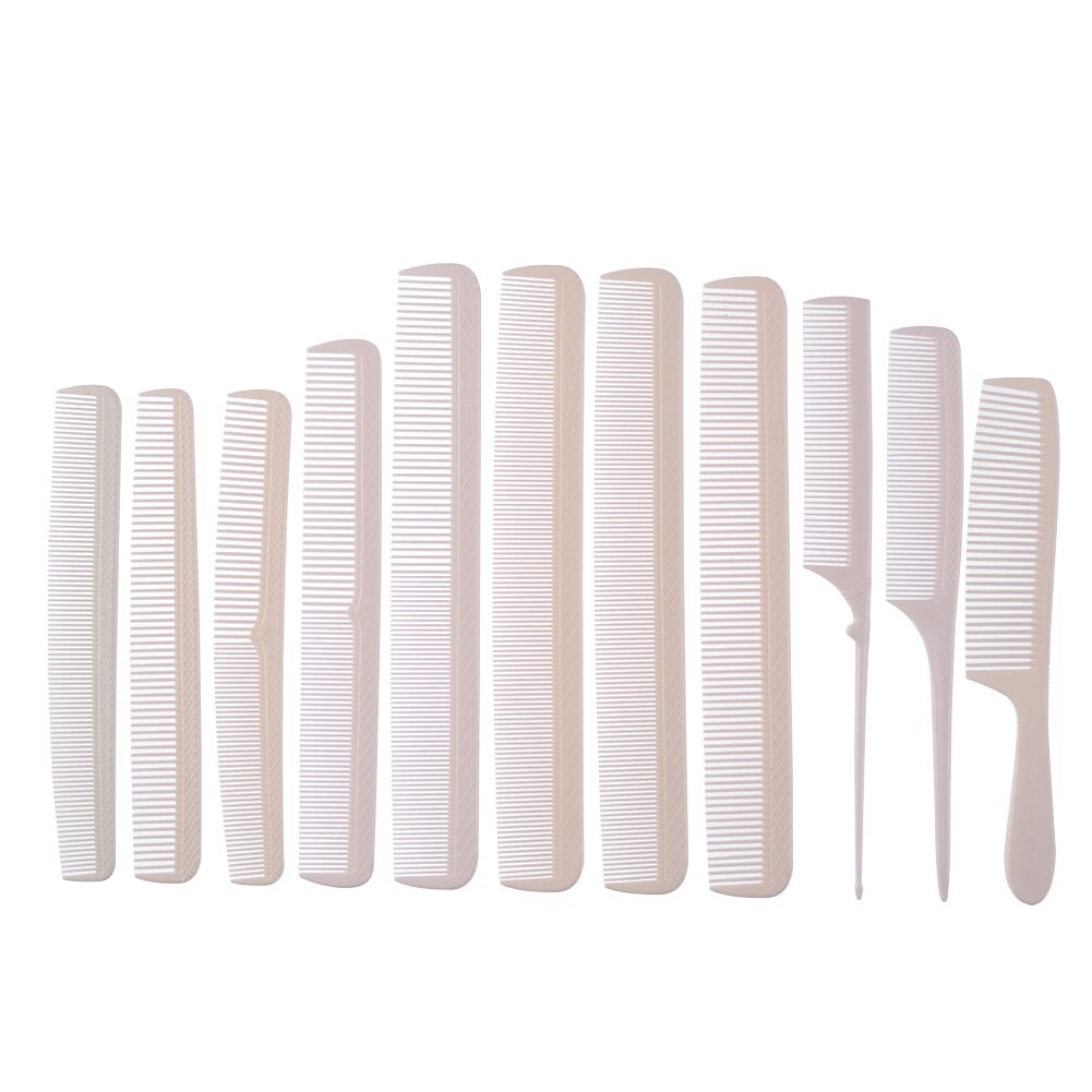 10 pièces antistatique peignes de coiffure emmêlés brosses à cheveux droites queue de cheval peigne filles queue de cheval peigne Pro Salon outil de coiffure: White