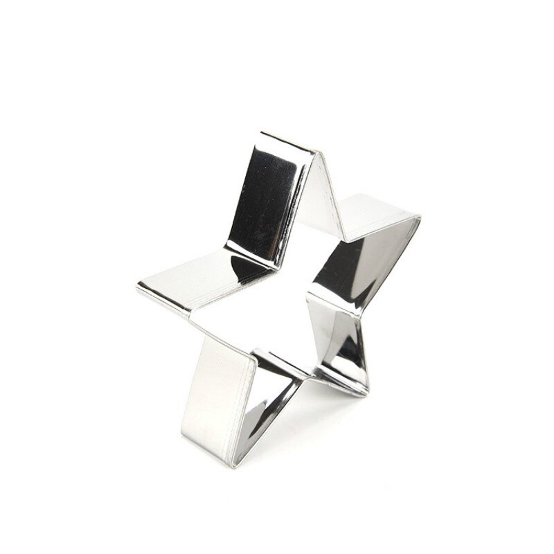 Keksausstecher mit Weihnachtsthema aus Edelstahl, Backwerkzeuge, Kekspresse, Fünf-Punkt-Stern-Matrize, Küche, 6 Stück Profi einstellen