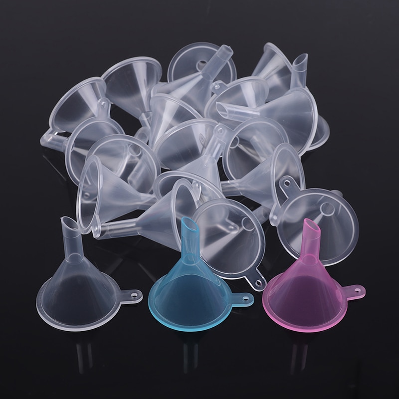 20 Stks/partij Kleine Plastic Voor Parfum Diffuser Fles Mini Vloeibare Olie Trechters Lab Gereedschap