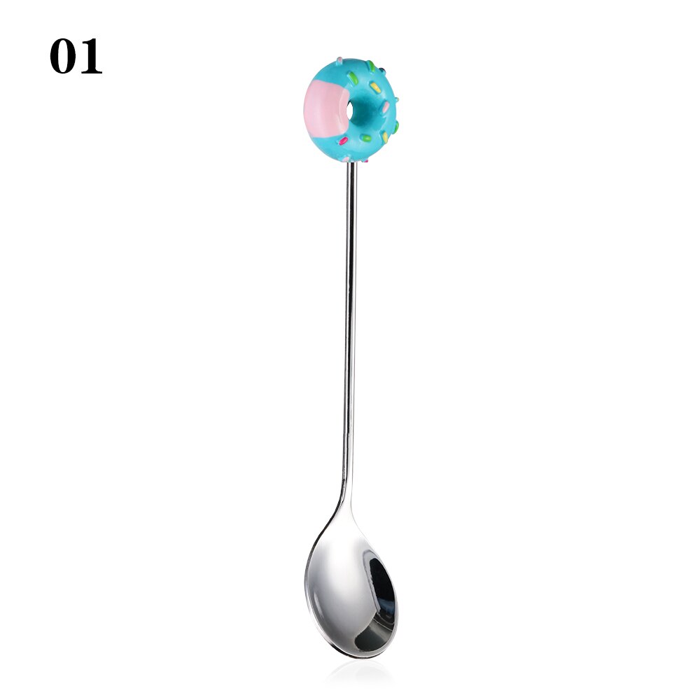 Cuchara de acero inoxidable para postres, minicucharilla para helado, café, removible, tenedor para pastel, cuchara de té, tenedor de fruta, cubiertos de cocina: 1