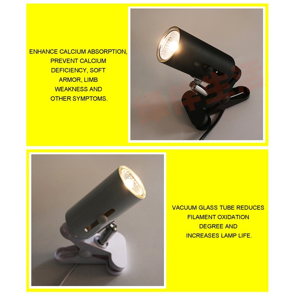 Uva+uvb lampen voor reptielen volspectrum zon ultraviolet voor reptielen warmtelamp 50w 75w voor huisdierbroedmachine 24 uur