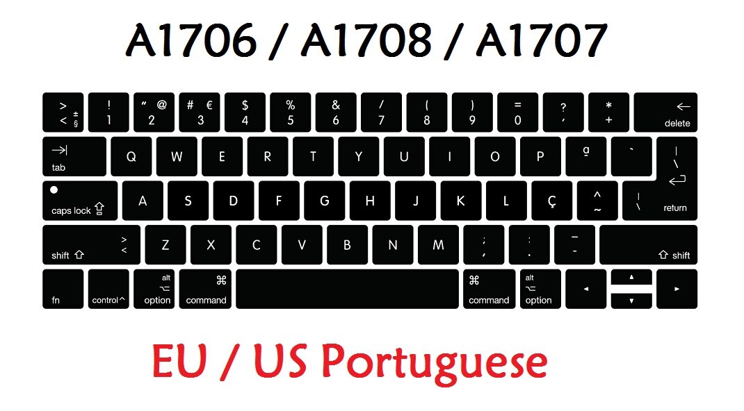 A1706 A1707 Portuguese US/EU Keyboard cover for Macbook Pro 13 15 Touch Bar Silicon Keyboard Skin Waterproof