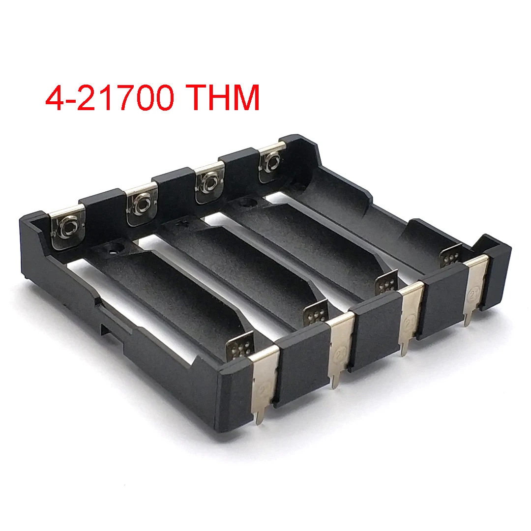 4 x 21700 Battery Holder SMT SMD THM Battery Box 21700 Storage Box 4S 21700 Battery Case: black