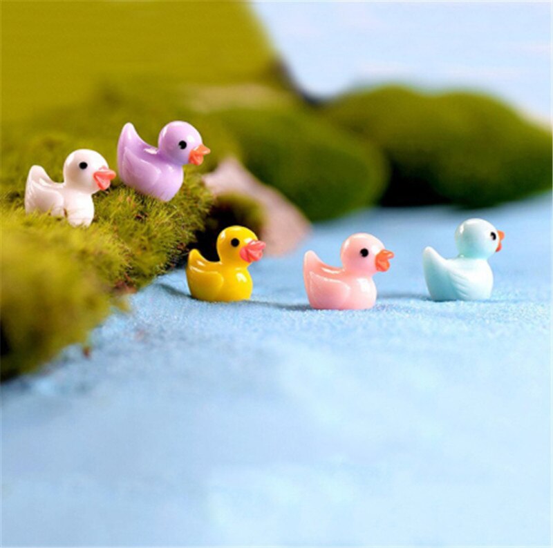 5Pcs Leuke Miniatuur Beeldje Ornamenten Voor Thuis Gele Eendjes Beeldje Miniatuur Voor Fairy Tuin Home Decoratie Accessoires