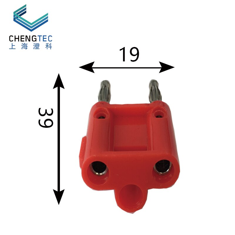 Double prise banane 4MM, double prise banane, prise court-circuit rouge