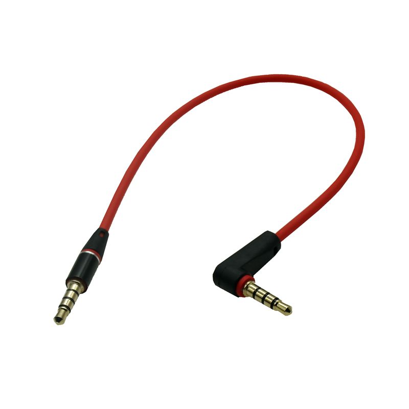 3,5 mm Jack 4-biegunowy kabel audio 3,5 męski do męskiego Kabel audio 90 stopni pod kątem prostym AUX Speakon do słuchawek samochodowych MP3/4 Przewód