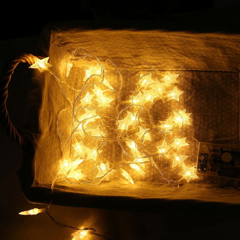 4m 40LED Star Shape String Lights Battery Powered Fairy Party Xmas Wedding Decor