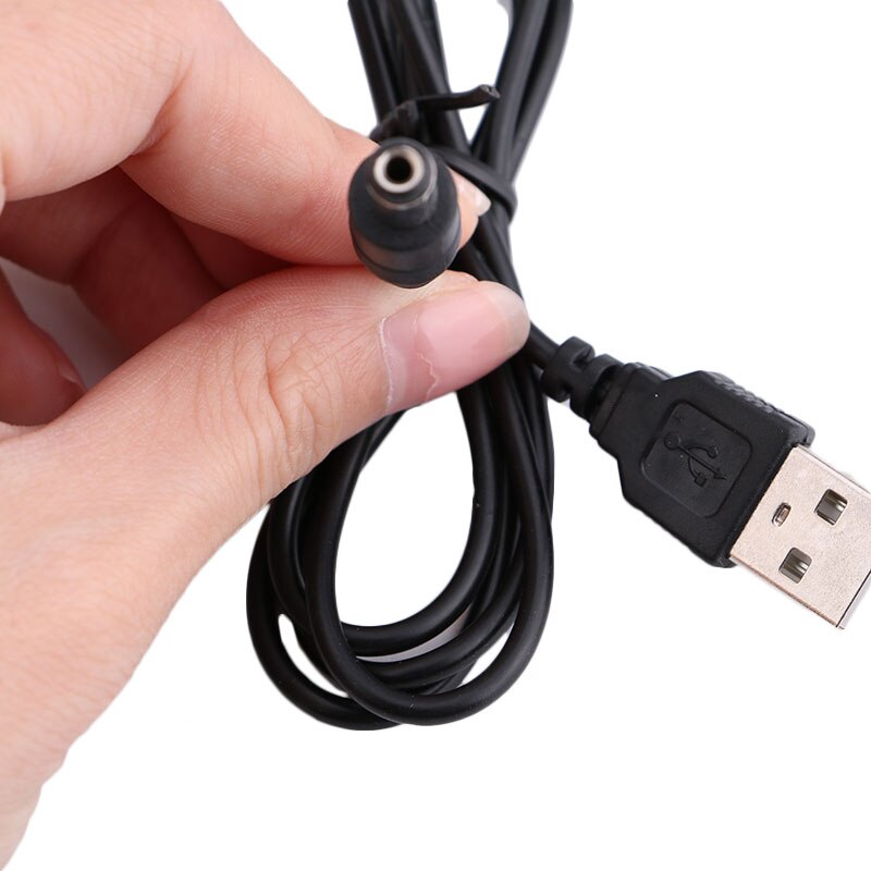 Esineet musta 1 m uros usb-portti  to 5.5mm/2.1mm 5v dc piippu pistoke jakki virtakaapeli liitin signaalinsiirtotarvikkeet