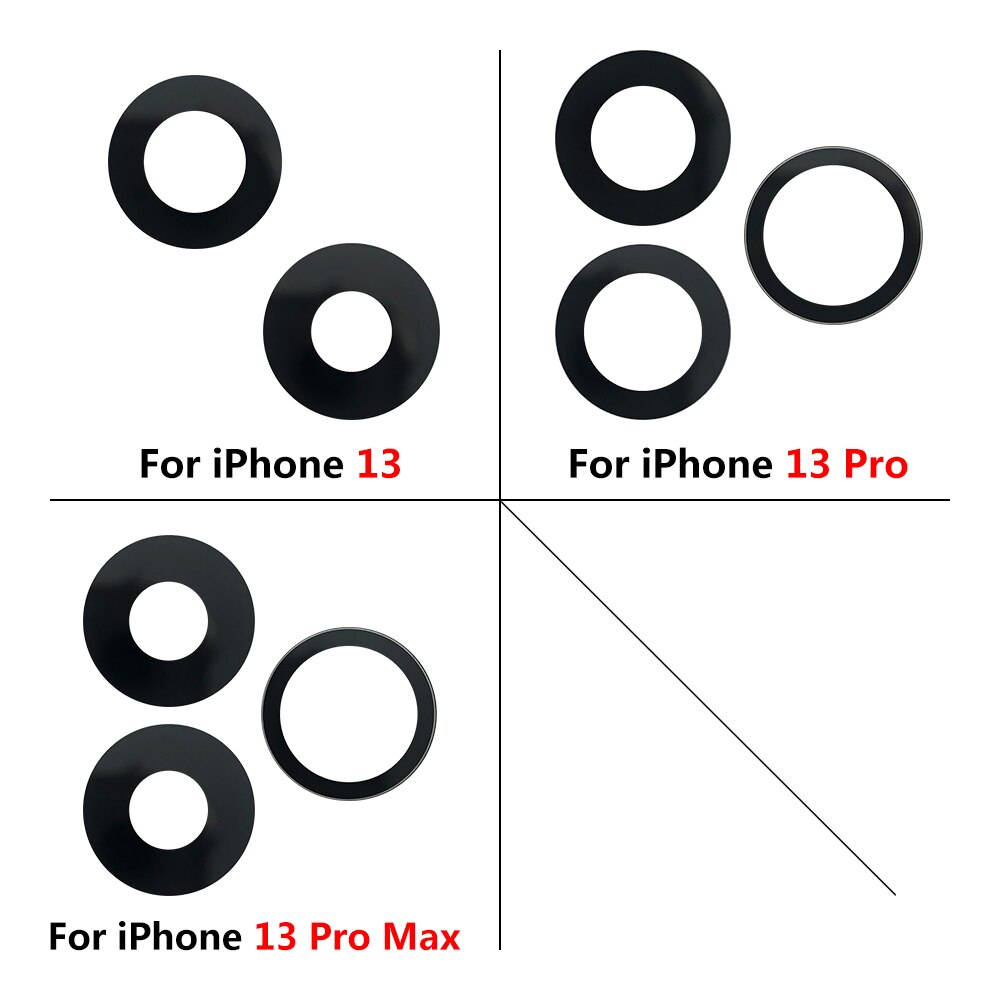 10Pcs/Lot, Camera Glass Lens Back Rear Camera Glass Lens with Glue For IPhone 13 Pro Max Mini Replacement Parts