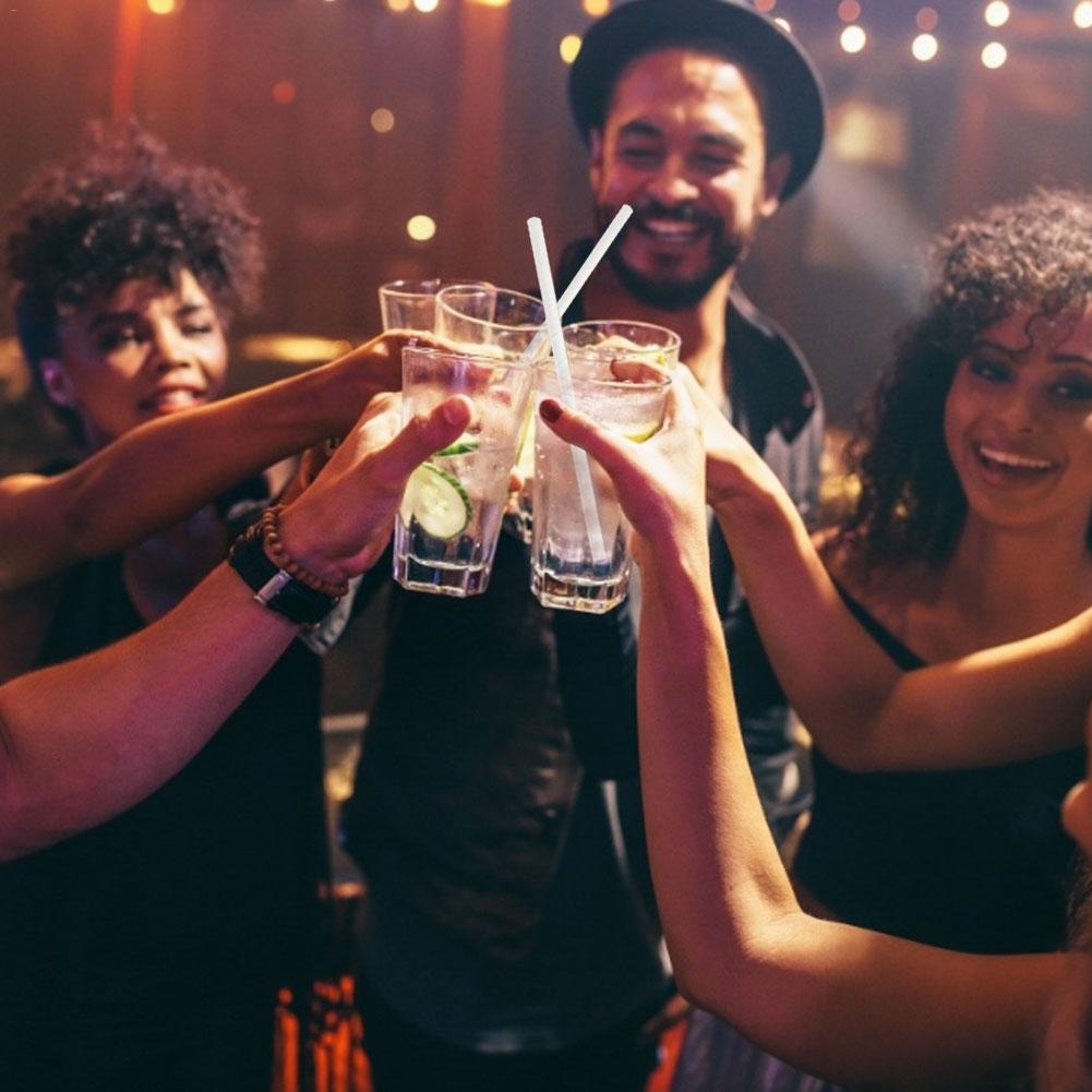 25 stuks wegwerpbare puur witte bruiloftsbenodigdheden, verjaardagsfeestdecoratie, drankpapieren rietjes, witte papieren rietjes