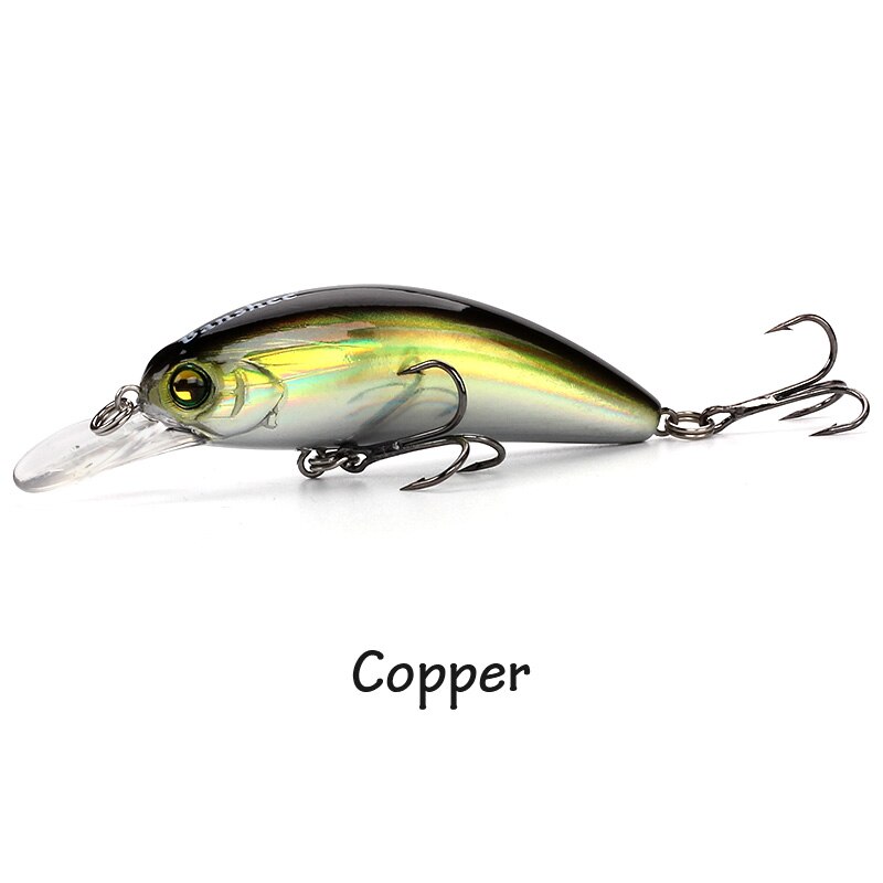 Banshee 65mm 9.3g GO-CM003 Trout Perch Fishing Lure Floating Wobbler Artificial Bait Shallow Diving Crank Minnow Crankbaits sea: Copper