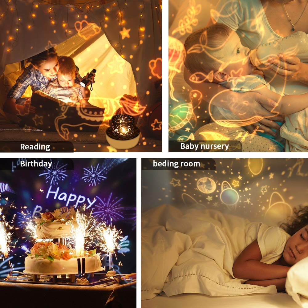 3D Led Roterende Nachtlampje Projector Star Master Elanden Projectie Lamp Kinderkamer Ingericht Carrousel Lichten Thuis Party Decor