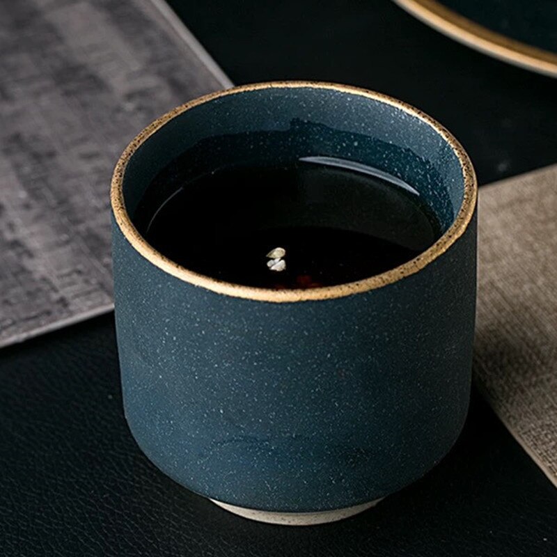 Taza de café de cerámica Europea Gran volumen taza de té verde 250ml taza de agua para desayuno y café suministros para bebidas