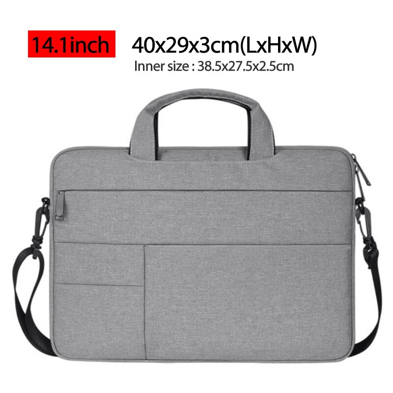 Bolso de negocios para ordenador portátil de 15,6 pulgadas, maletín para ordenador portátil, impermeable, para viaje, 13, 14 x a67c: Light gray 14.1inch