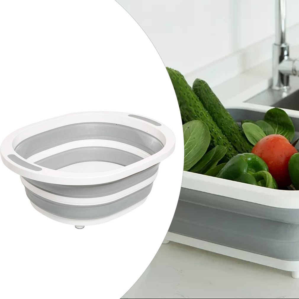 3 In 1 Foldable Cutting Board Kitchen Foldable Drain Basket Chopping Blocks Washing Basket Kitchen Organizer