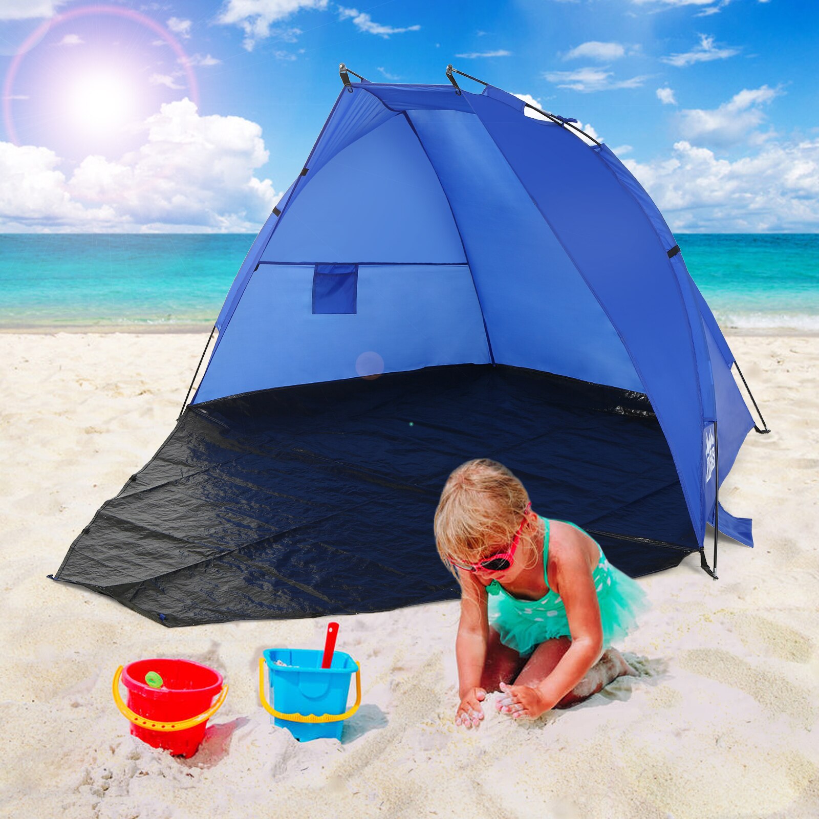 Portable Outdoor Automatic Tent Instant Pop up Camping Family Tent Travel Beach Tent Anti UV Shelter for Fishing Hiking Picnic