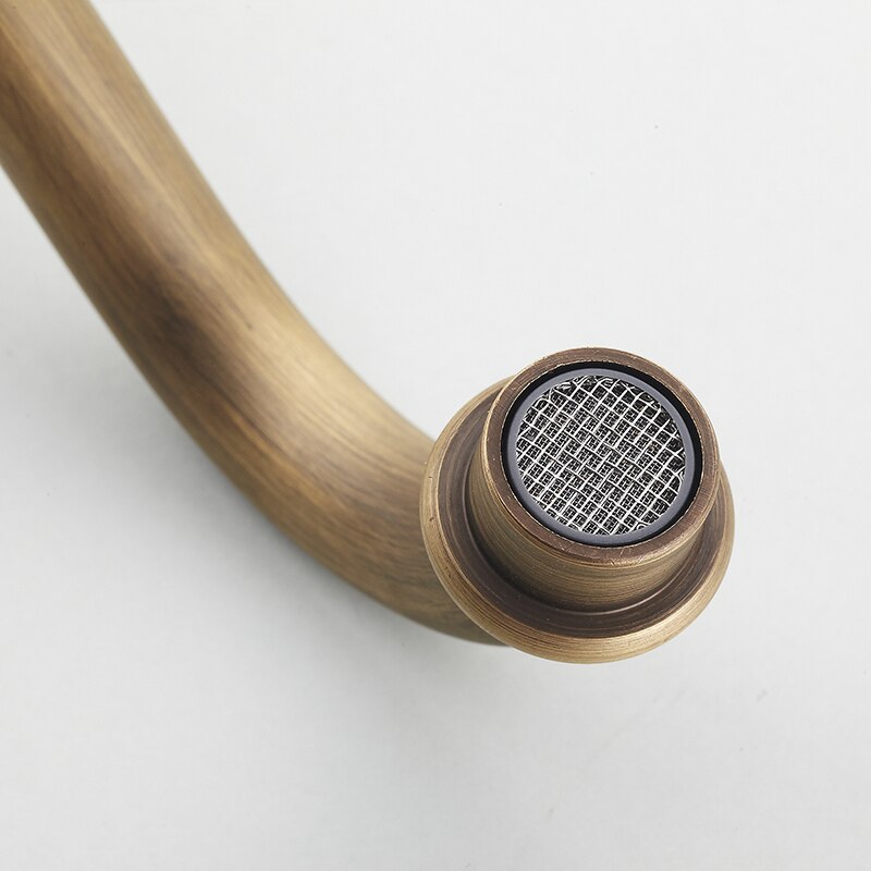 Antiek Messing Afwerking Badkamer Kranen Wastafelkranen Dual Handvat Koud Wastafel Kraan Toilet Kraan