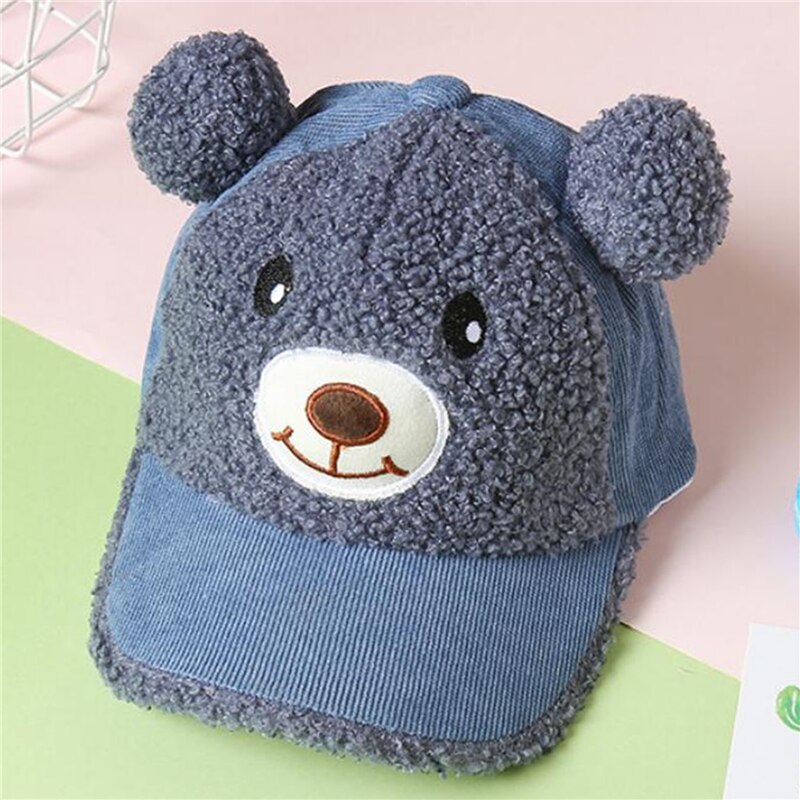 Cartoon Bear Baseball Cap Cute Unisex Autumn And Winter Warm Casual Children Street Cap