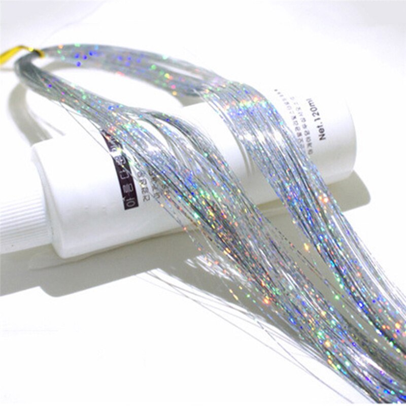 Hår glitter glitter förlängningar highlights falska hårstrån festaccessoarer hårförlängning bröllop fläta dreadlock: 05
