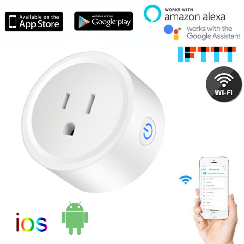 10A/16A U.S. Wi-Fi Smart Socket Power Plug Socket Remote Control Power Monitor Compatible with Amazmart Home and Alexa/Google
