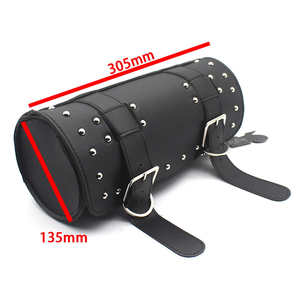 Brown Leather Front Fork Motorcycle 12'' Tool Bag Organiser Pouch For