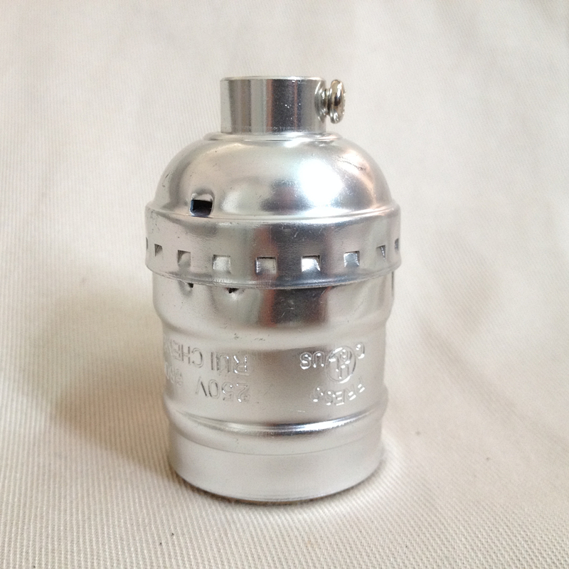 Aluminiumsockel  e26 ul lamphållare 110v/220v amerikanska små lampsockelbrytare gör-det-själv lamptillbehör: Beige