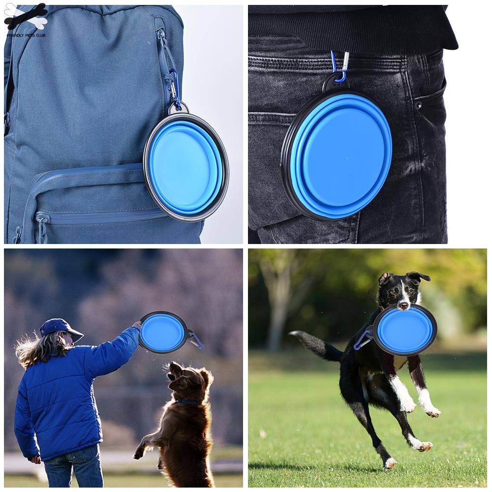 1pc folde silikone hundeskål outfit bærbar rejseskål til hundefoderredskaber små mudium hundeskåle dyretilbehør