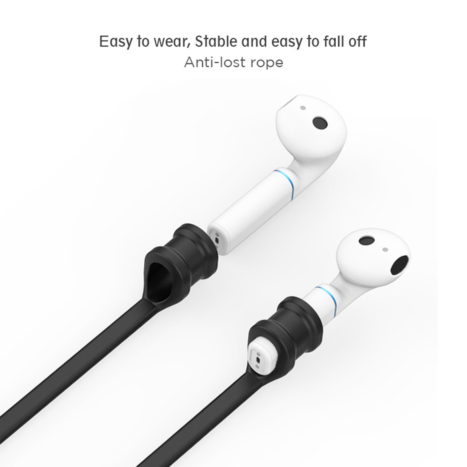 Trådlösa bluetooth hörlurar gummi hörlurssladd bärbar utmärkt grepp förhindrar hörlurar från att falla under löpning