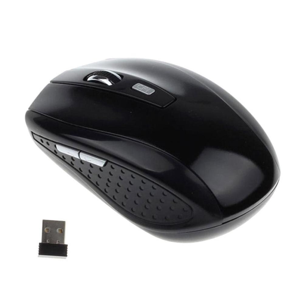 6 Keys Matte Wireless Mouse Lightweight Mice 1200 DPI for Windows 2000/XP/Vista/Linux/Win 7/MAC System Computer Peripherals: Black