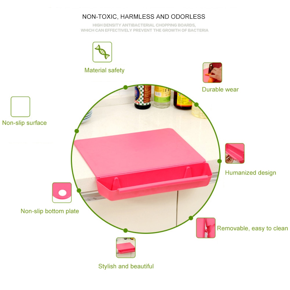 Chopping Board with Vegetables Storage Box Plastic Cutting Board Non -Slip Fruit Rubbing Panel for Home Kitchens Boards