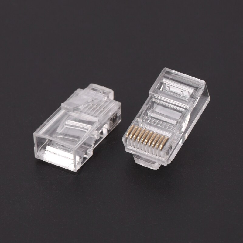 50 Pcs/Pack Stranded 10P10C Network Cable Connector RJ48 Crystal Plug Modular B95C