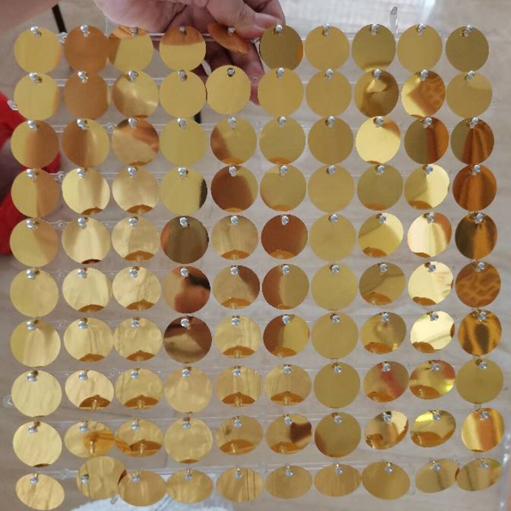 1x Glitter Wall Panel Sequin Background Wall Glitter Gold Wall Decoration Wedding Birthday Party Decoration Photo Shoot Props: B