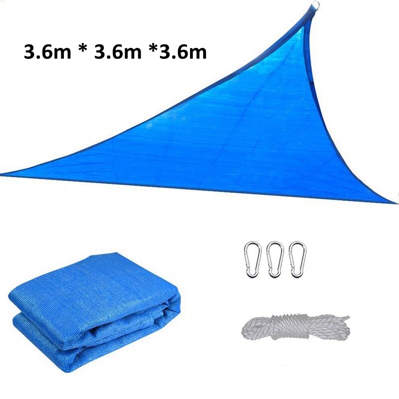 Thicken Triangular HDPE Sunshade Net Garden Sunscreen Cover Car Outdoor Sunblock Home Yard Canopy Awning Sun Shade Net: Blue