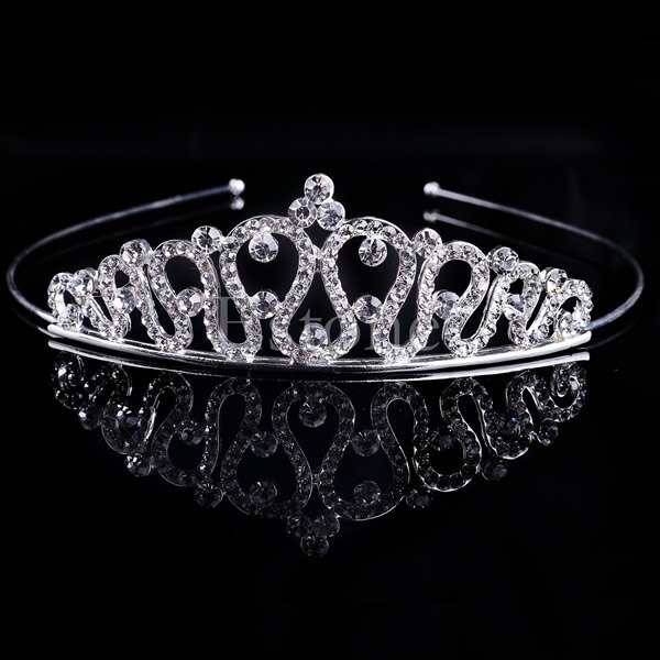 Vintage Bruiloft Bruids Kristal Strass Hoofdband Kroon Haar Accessoires Tiara U90E: 5