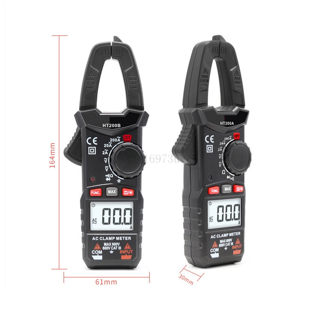 2000Counts Digital Clamp Meter Current Voltage Ampere DC AC Resistance NCV Ohm Tester 0-600V Ammeter Multimeter