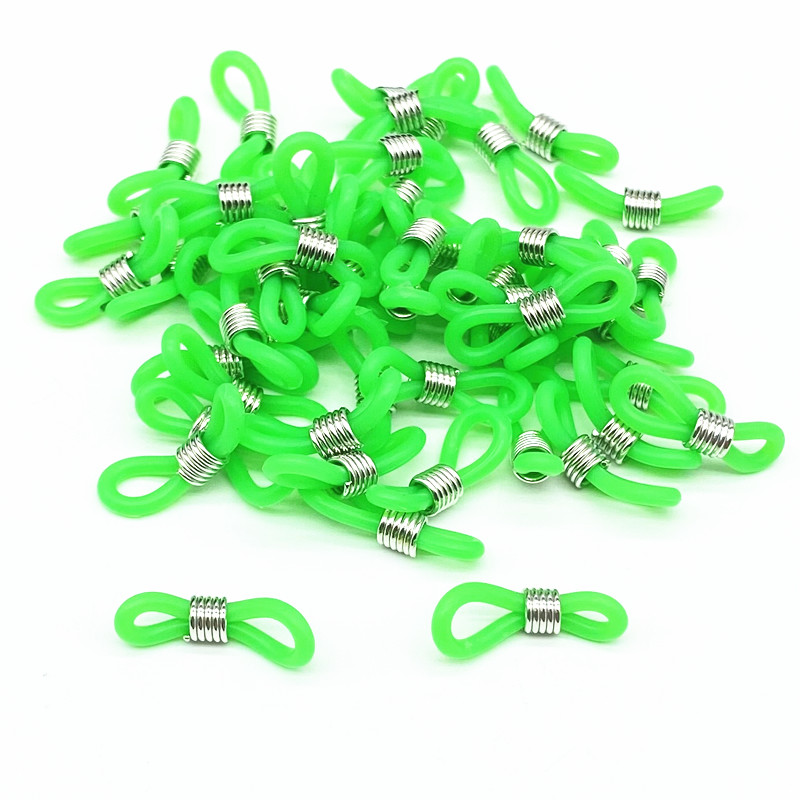 100 sztuk/partia okulary łańcuch gumy silikonowej pierścień antypoślizgowe DIY złącze pasek oczka liny okulary przewód akcesoria: Green